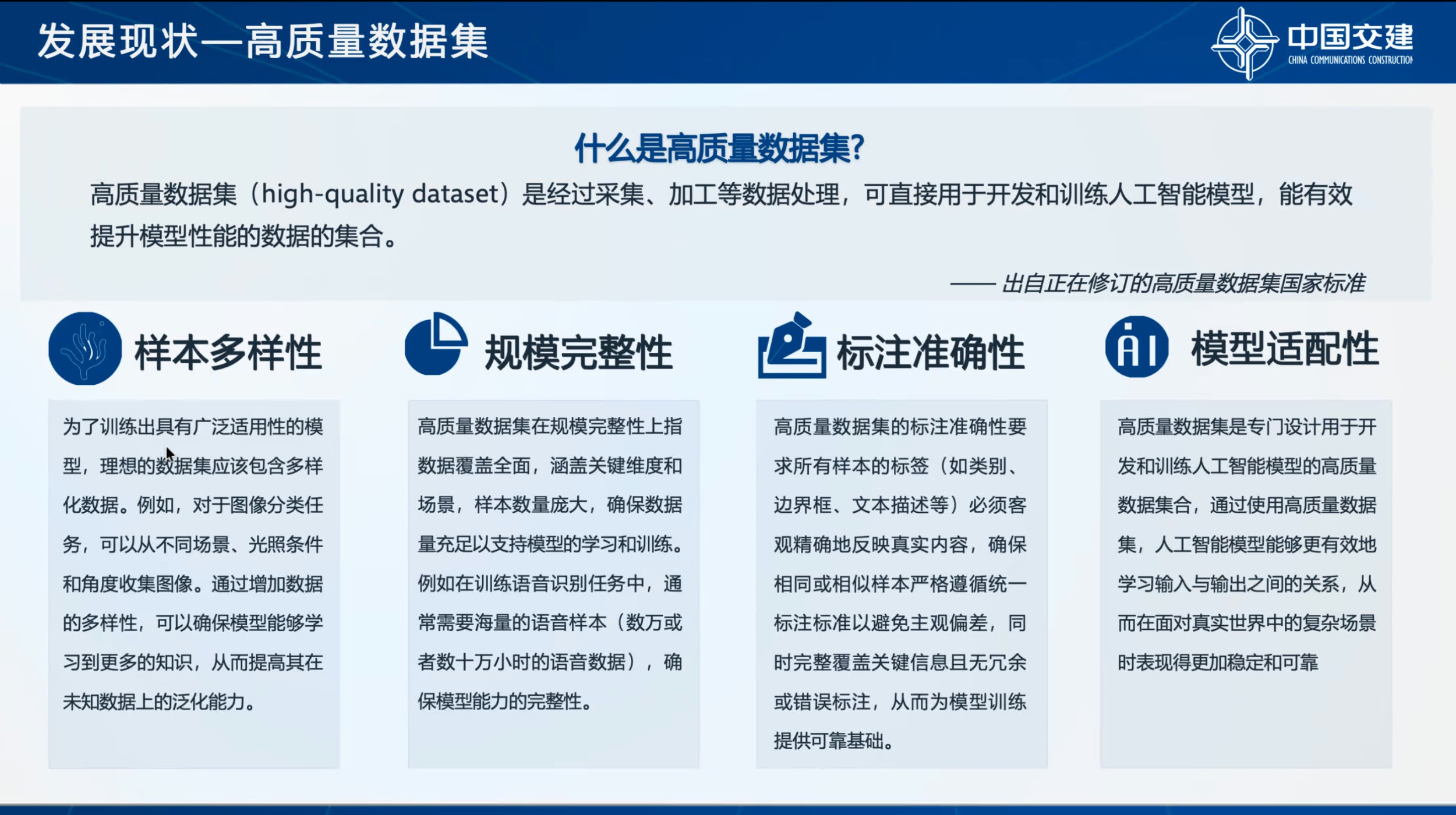 高质量数据集的定义